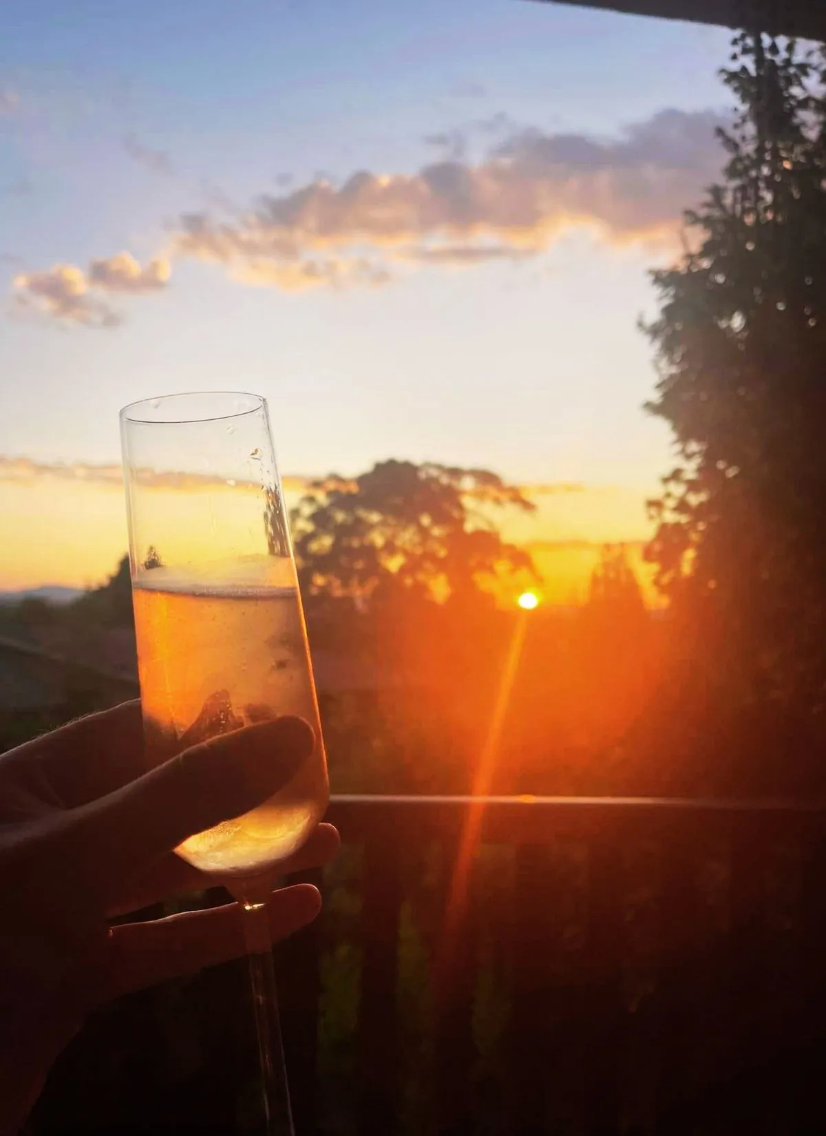 Jen enjoying champagne in Tamworth